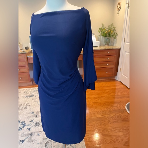 Ralph Lauren Off-The-Shoulder Bell-Sleeve Dress - Picture 3 of 9